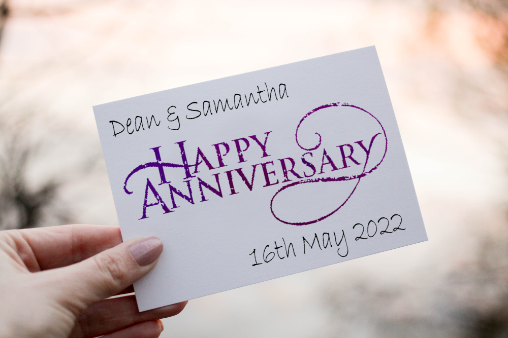 Anniversary Card, Personalised Card for Anniversary